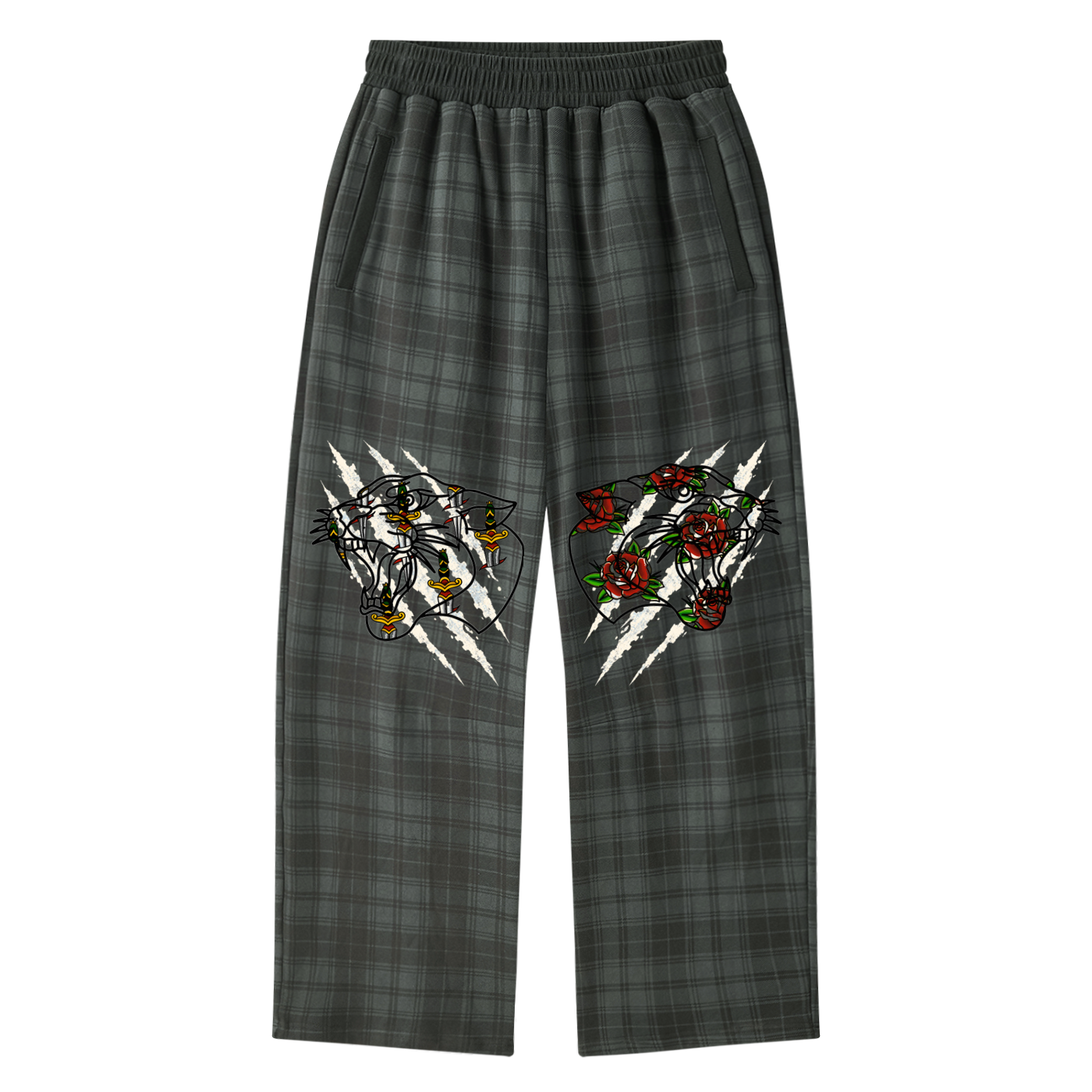 Double Fang Plaid Tracksuit Set — Beardy x Flash Supply Co.