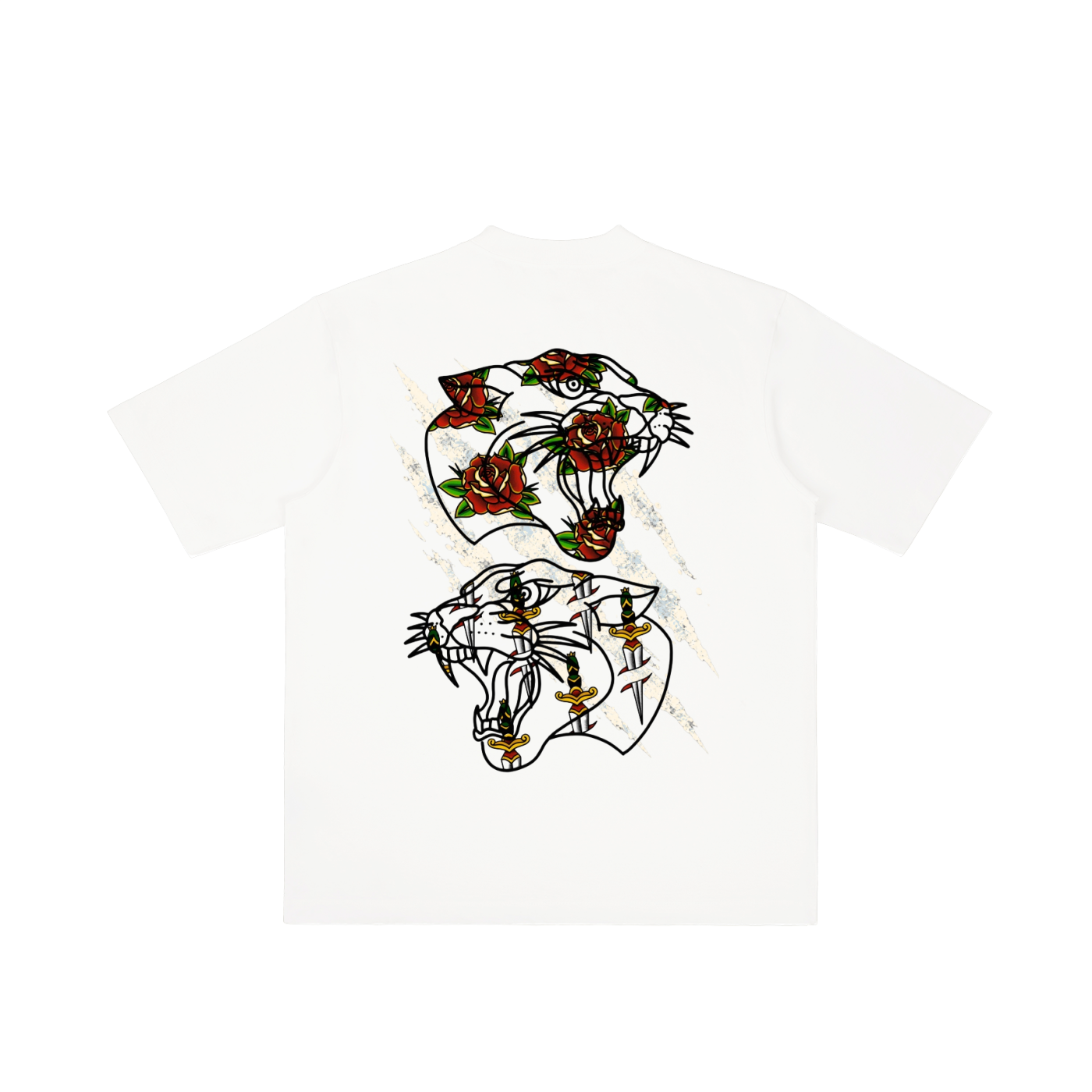 Double Fang Vintage-Wash Drop-Shoulder T-Shirt — Beardy x Flash Supply Co.