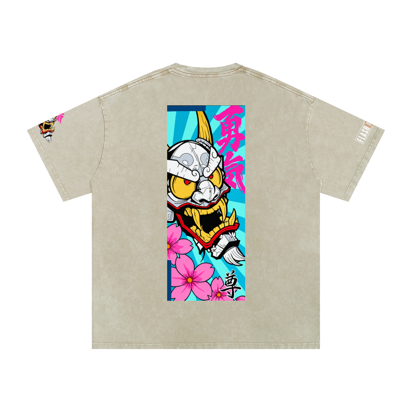 Neon Ronin Snow-Washed Oversized Tee — Thalo Halo x Flash Supply Co.