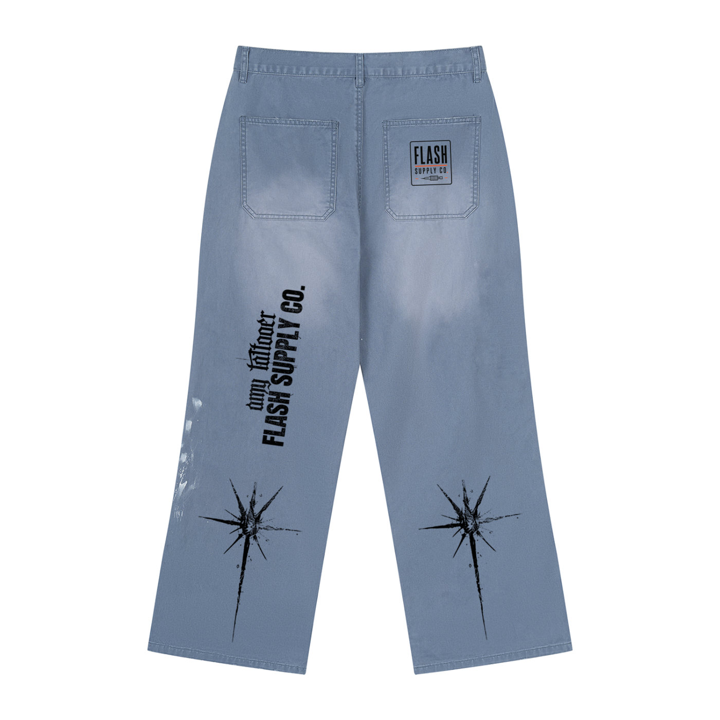 Crowned in Chaos Vintage-Wash Splatter Jeans — Amy.tattooer x Flash Supply Co.
