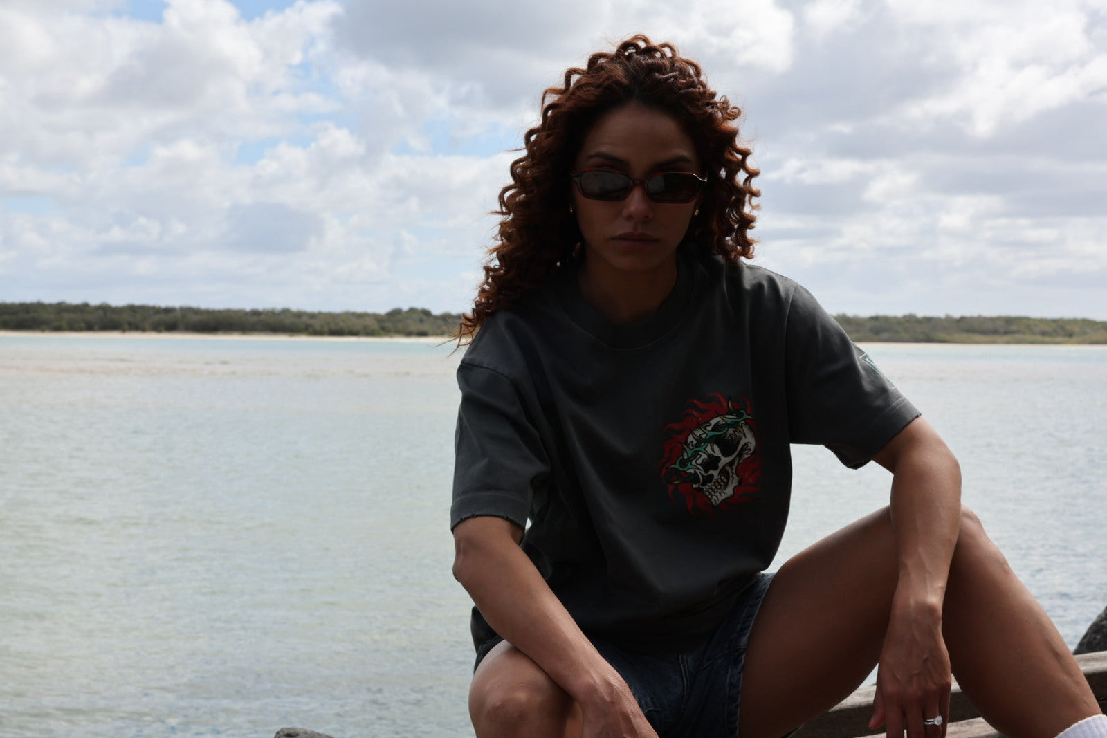 HALF-TONE HORROR HEAVYWEIGHT FRAYED TEE · NATHAN MURPHY