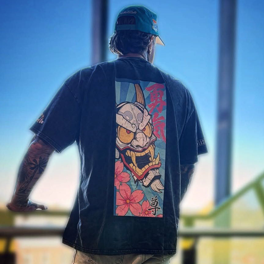 Neon Ronin Snow-Washed Oversized Tee — Thalo Halo x Flash Supply Co.