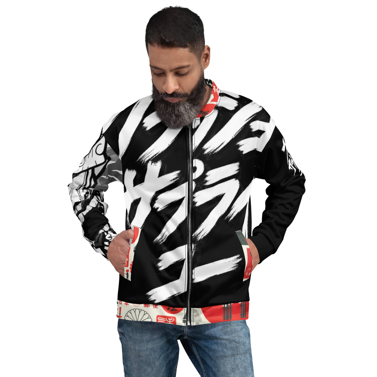 Static Divide All-Over Print Bomber Jacket — Thalo Halo x Flash Supply Co.