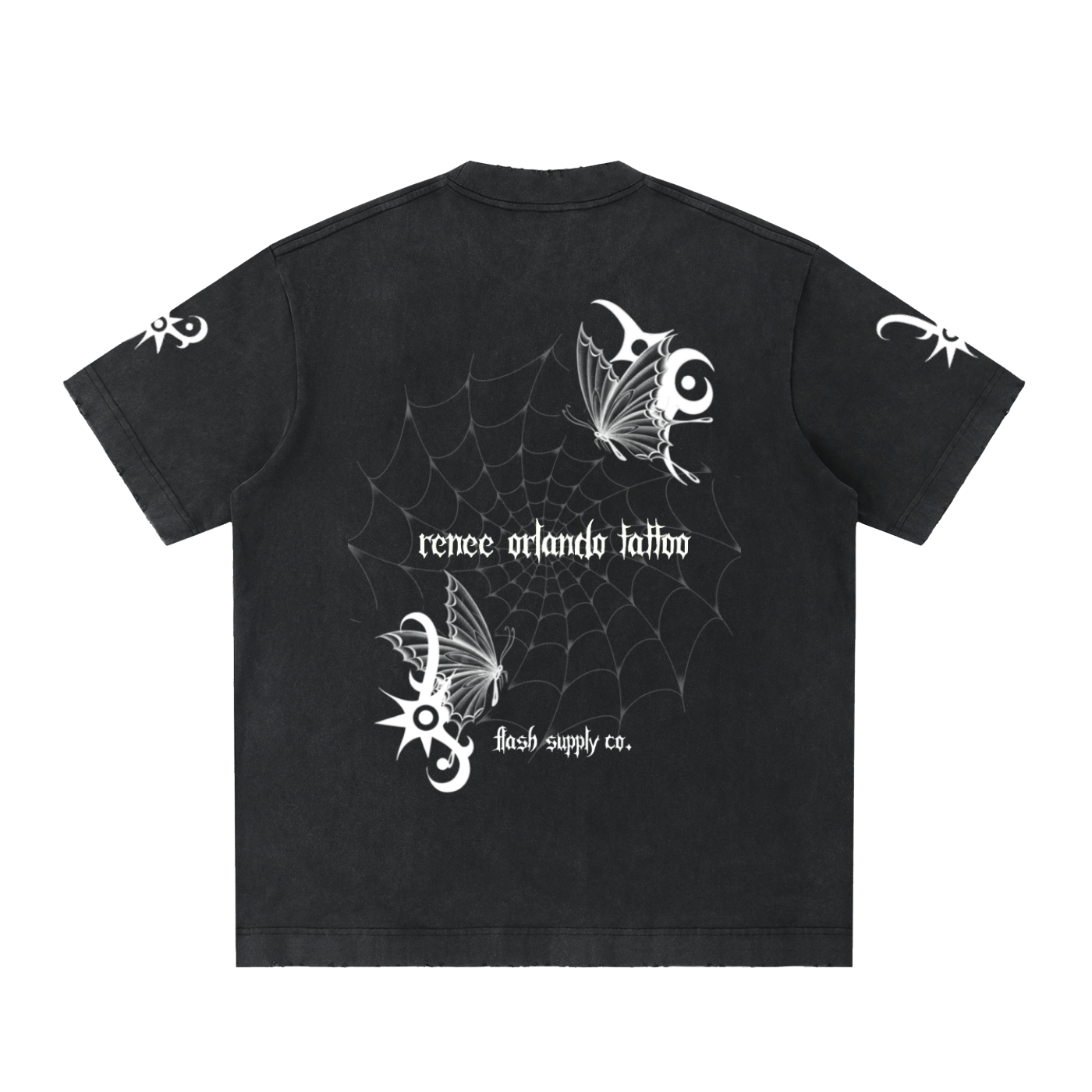 FLASH FANTASIES · HEAVYWEIGHT FRAYED TEE · RENEE ORLANDO