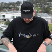 No Shortcutz “Fons et Origo” A-Frame Cap — Black