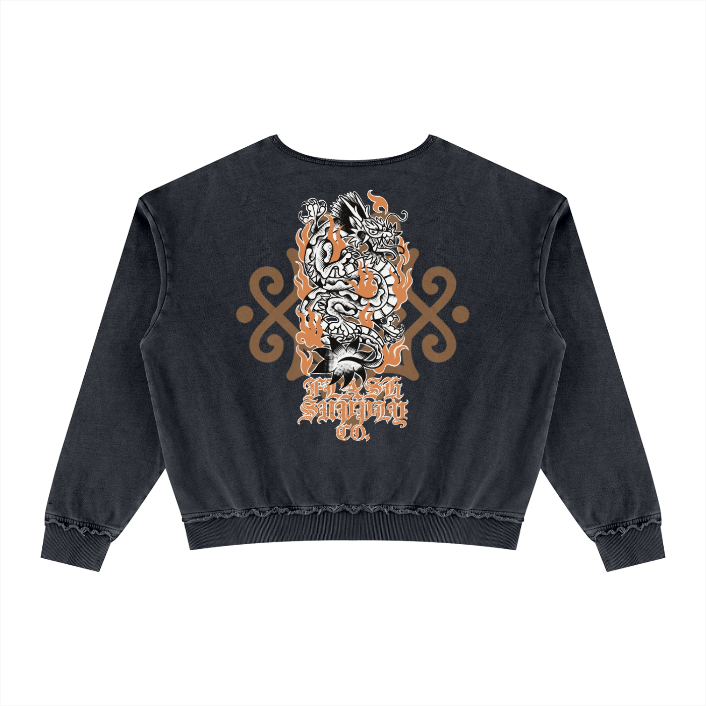 Half-Tone Horror Ritual Raw-Edge Crewneck — Nathan Murphy x Flash Supply Co.