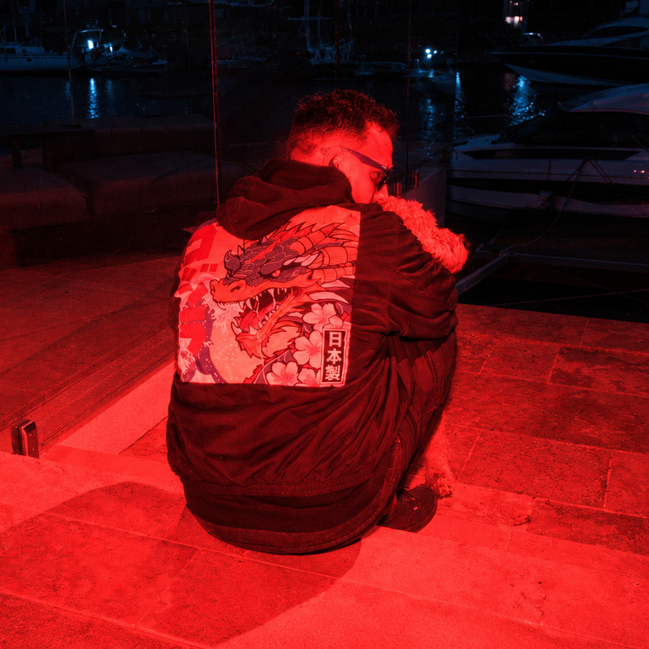 Neon Ronin Stand-Collar Bomber Jacket — Thalo Halo x Flash Supply Co.