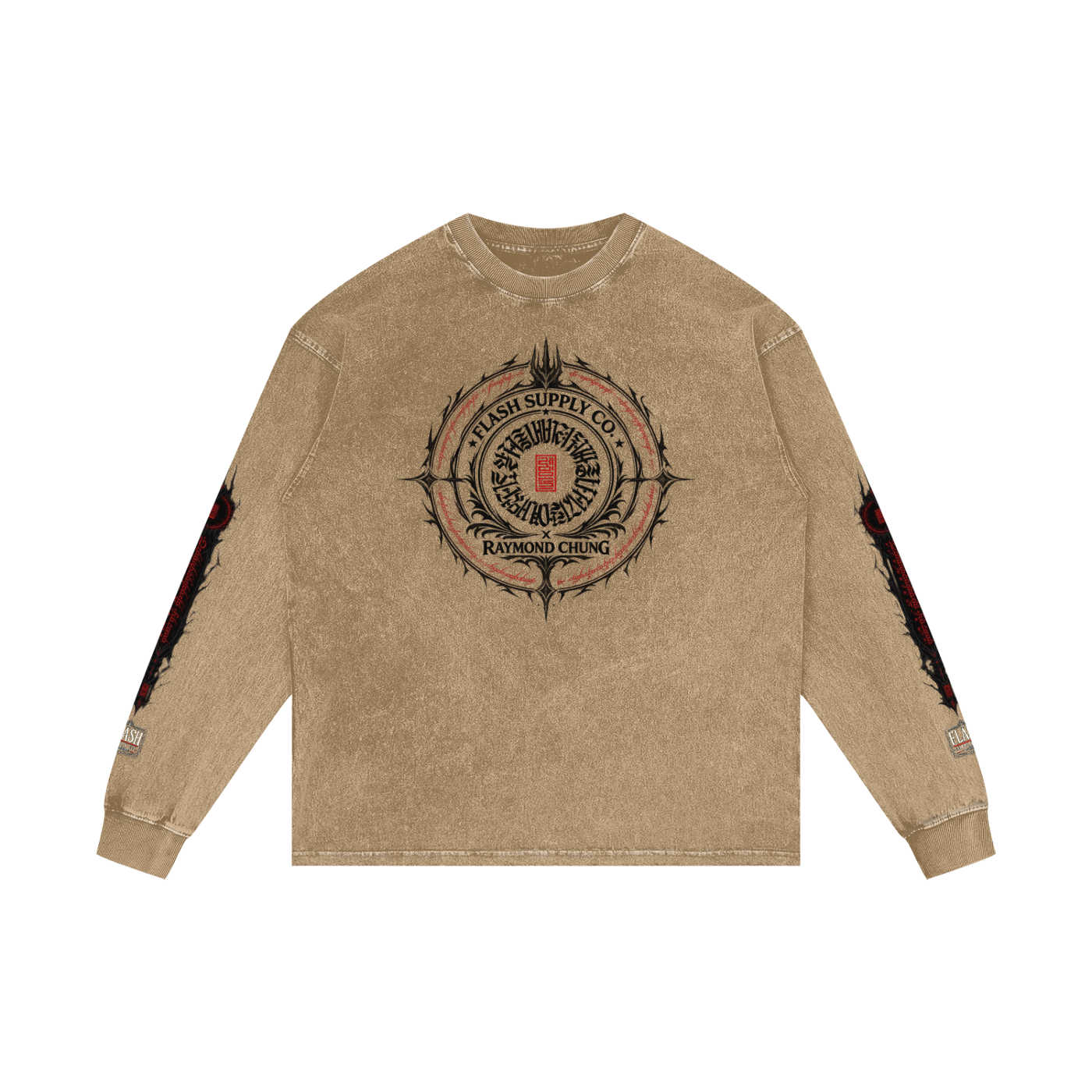 Rule Them All Acid-Wash Oversized Long-Sleeve — Raymond Chung x Flash Supply Co.