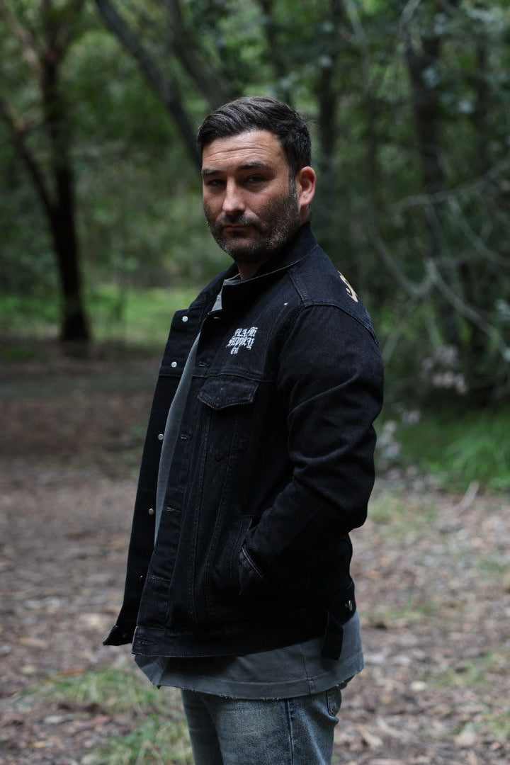 HALF-TONE HORROR DENIM JACKET · NATHAN MURPHY