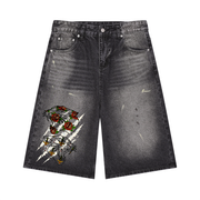 Double Fang Vintage-Wash Denim Shorts — Beardy x Flash Supply Co.