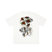 Double Fang Vintage-Wash Drop-Shoulder T-Shirt — Beardy x Flash Supply Co.