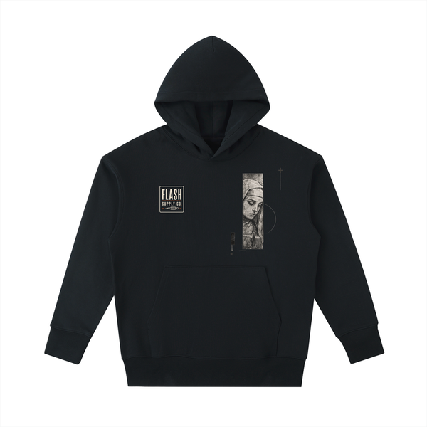 NUN WITH A GUN PT. 1 HEAVYWEIGHT HOODIE · WHITEBLACKINKART