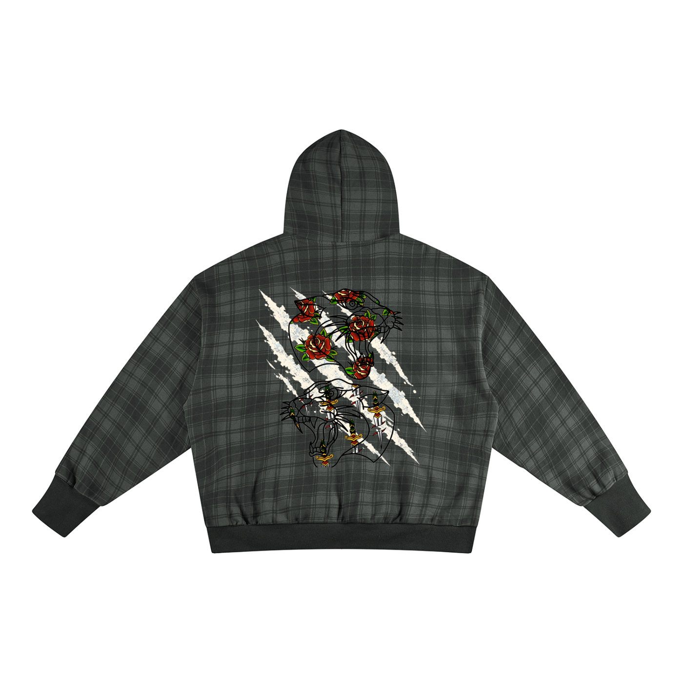 Double Fang Plaid Tracksuit Set — Beardy x Flash Supply Co.