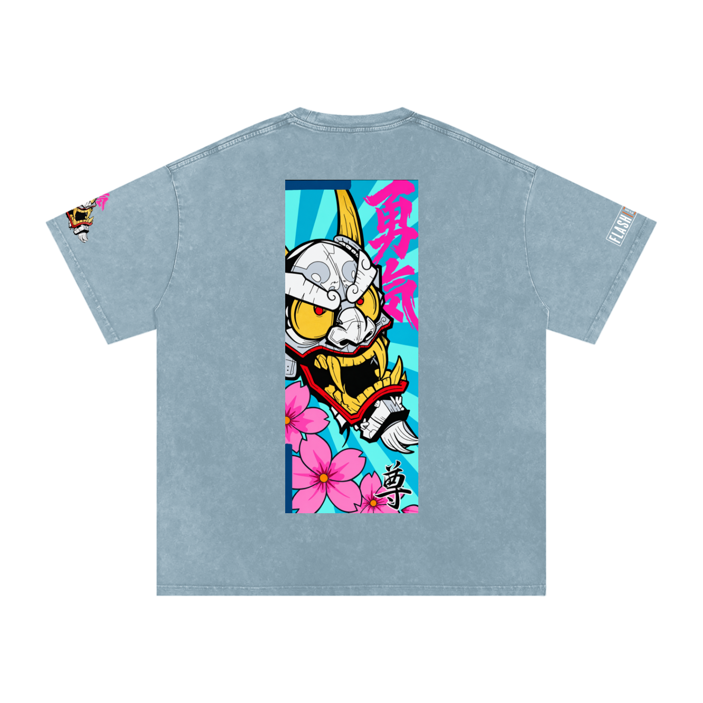 Neon Ronin Snow-Washed Oversized Tee — Thalo Halo x Flash Supply Co.
