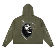 Blind Ecstasy Vintage-Wash Frayed-Hem Hoodie — Amy.tattooer x Flash Supply Co.