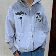 Crowned in Chaos Sun-Faded Zip Hoodie — Amy.tattooer x Flash Supply Co.