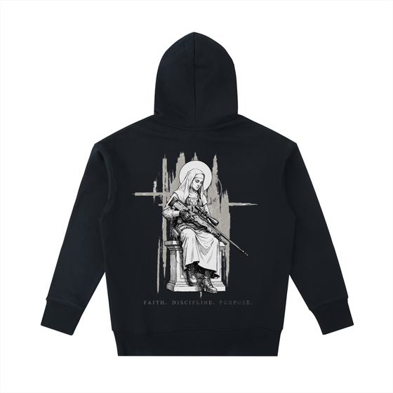 NUN WITH A GUN PT. 1 HEAVYWEIGHT HOODIE · WHITEBLACKINKART