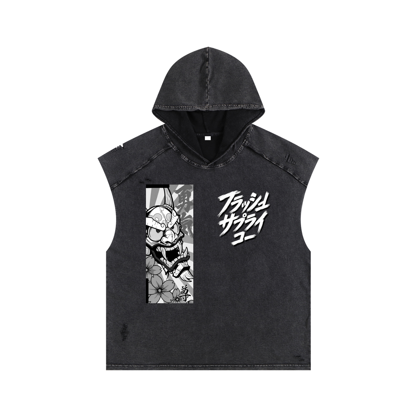 Neon Ronin Snow-Wash Hooded Tank — Thalo Halo x Flash Supply Co.