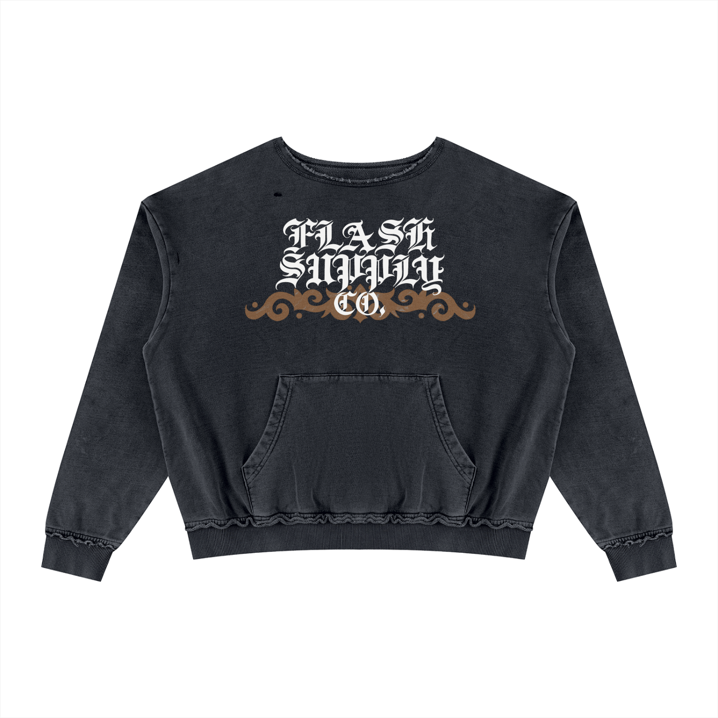 Half-Tone Horror Ritual Raw-Edge Crewneck — Nathan Murphy x Flash Supply Co.