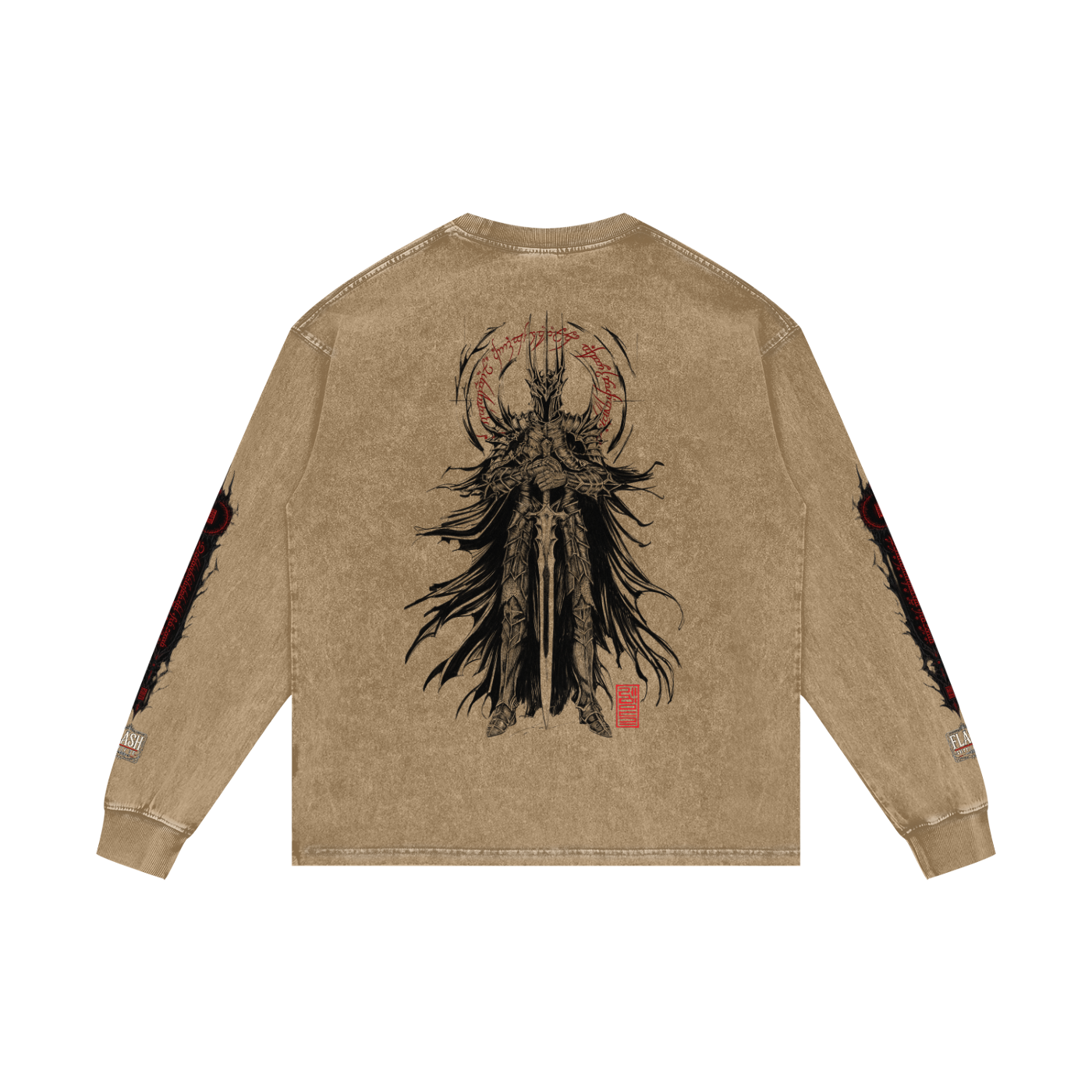 Rule Them All Acid-Wash Oversized Long-Sleeve — Raymond Chung x Flash Supply Co.