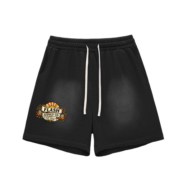 Flash Supply Co. — Sun Fade Shorts | Art by Desmond Fletcher