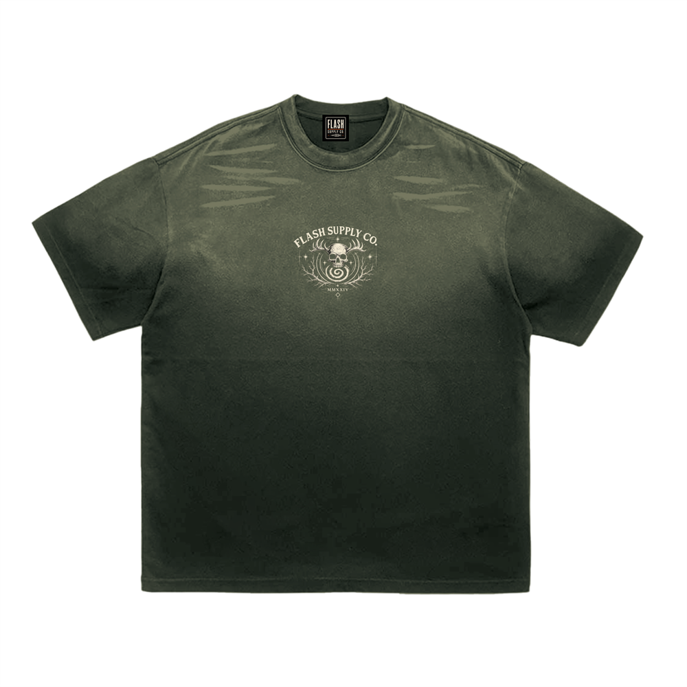 Flash Supply Co. — Flat Circle Goddess Tiger Stripe Tee | Art by Desmond Fletcher