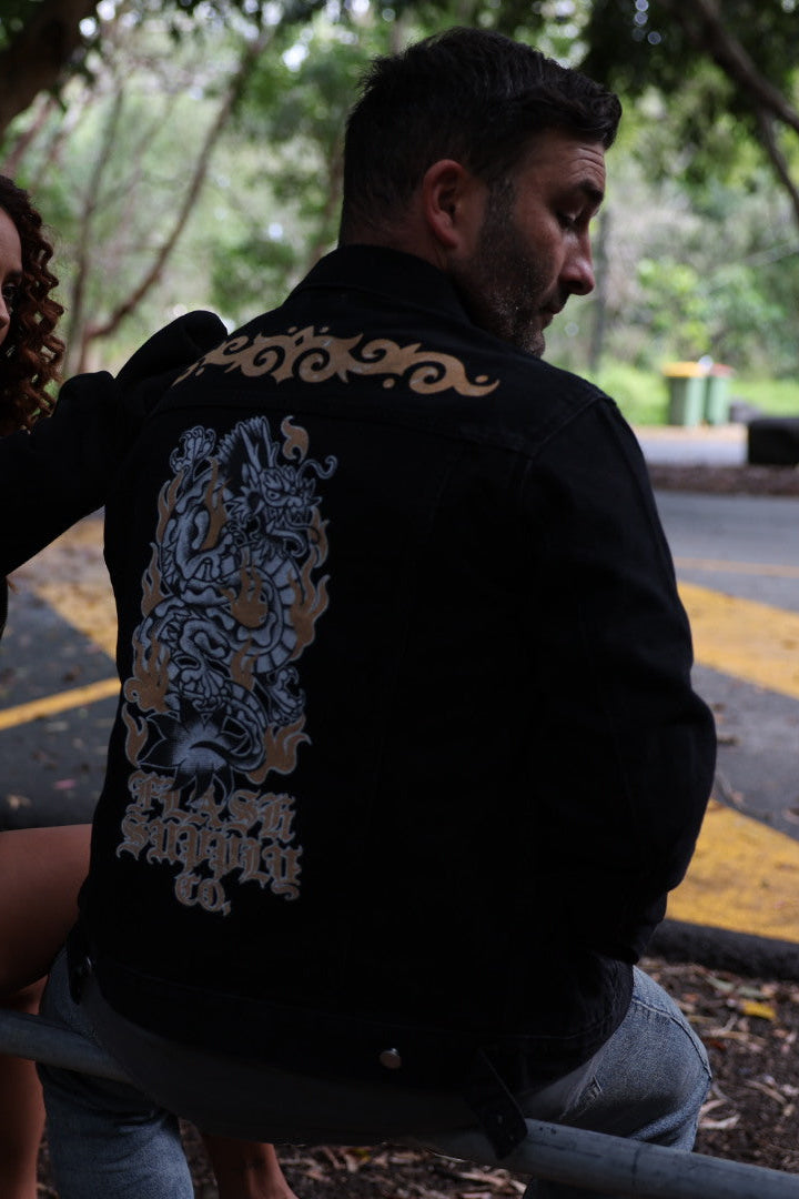 HALF-TONE HORROR DENIM JACKET · NATHAN MURPHY