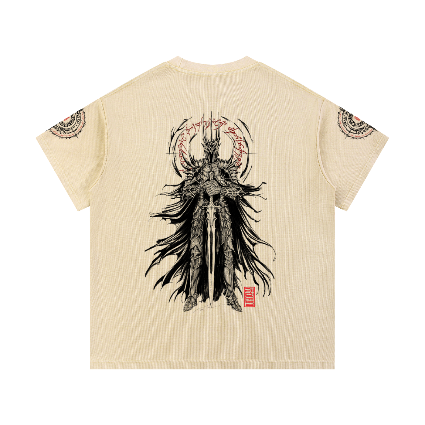 Rule Them All Mineral-Wash Waffle Tee — Raymond Chung x Flash Supply Co.