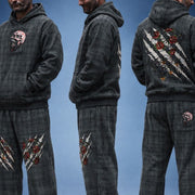 Double Fang Plaid Tracksuit Set — Beardy x Flash Supply Co.