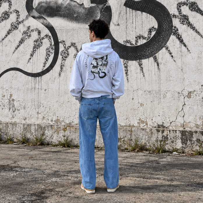 Crowned in Chaos Sun-Faded Zip Hoodie — Amy.tattooer x Flash Supply Co.