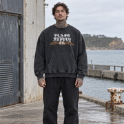 Half-Tone Horror Ritual Raw-Edge Crewneck — Nathan Murphy x Flash Supply Co.
