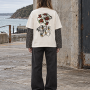 Double Fang Leopard-Sleeve Layered T-Shirt — Beardy x Flash Supply Co.