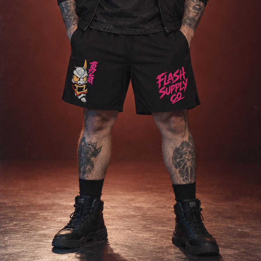 Neon Ronin 2-in-1 Performance Shorts — Thalo Halo x Flash Supply Co.