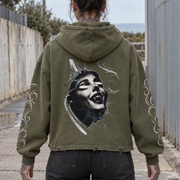 Blind Ecstasy Vintage-Wash Frayed-Hem Hoodie — Amy.tattooer x Flash Supply Co.