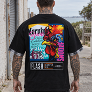 Early Riser Plaid-Panel T-Shirt — Thalo Halo x Flash Supply Co.