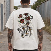 Double Fang Vintage-Wash Drop-Shoulder T-Shirt — Beardy x Flash Supply Co.