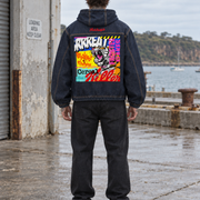 Cereal Killer Vintage-Wash Hooded Denim Jacket — Thalo Halo x Flash Supply Co.
