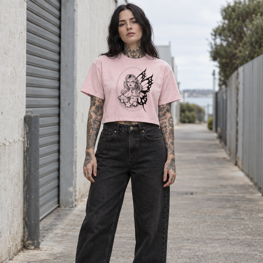 FLASH FANTASIES · MINERAL WASH CROP TEE · RENEE ORLANDO
