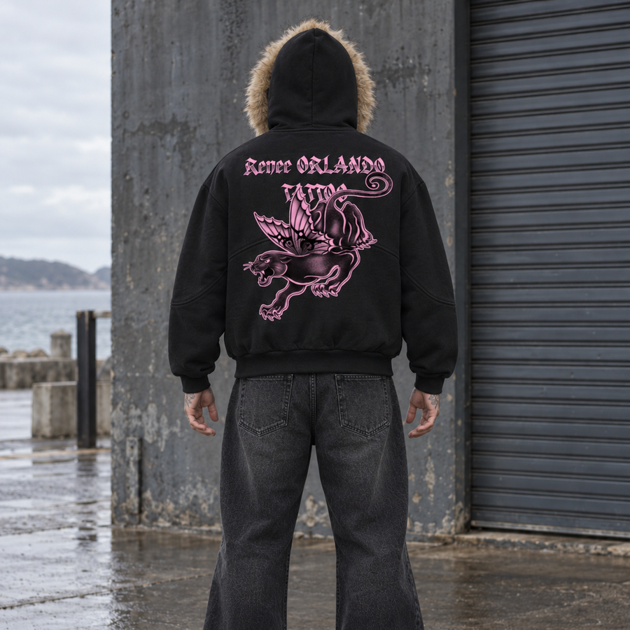 FLASH FANTASIES · DETACHABLE FUR HOODIE · RENEE ORLANDO