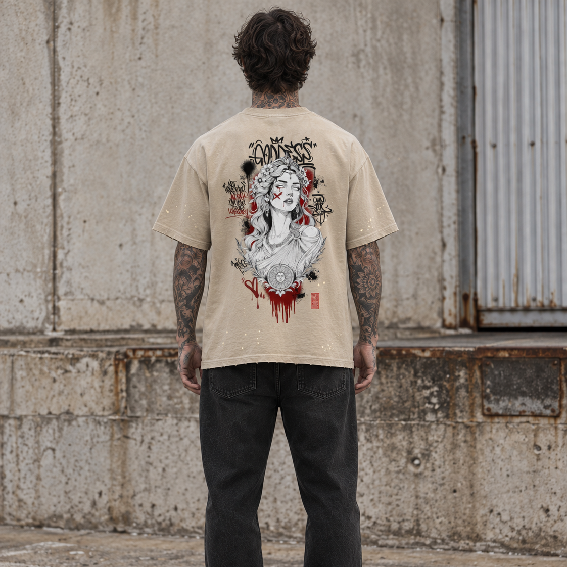 GODDESS PAINT SPLATTER TEE · RAYMOND CHUNG