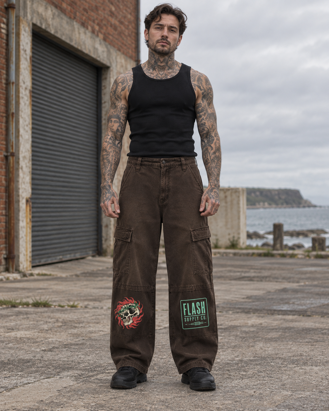 Half-Tone Horror Archive Cargo Pants — Nathan Murphy x Flash Supply Co