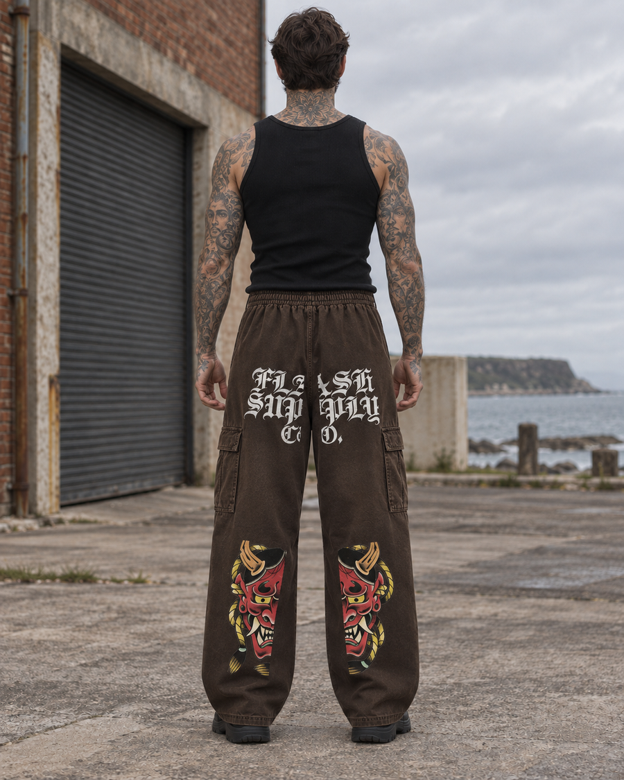Half-Tone Horror Archive Cargo Pants — Nathan Murphy x Flash Supply Co