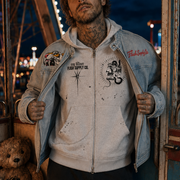 Cereal Killer Vintage-Wash Zip Denim Jacket — Thalo Halo x Flash Supply Co.