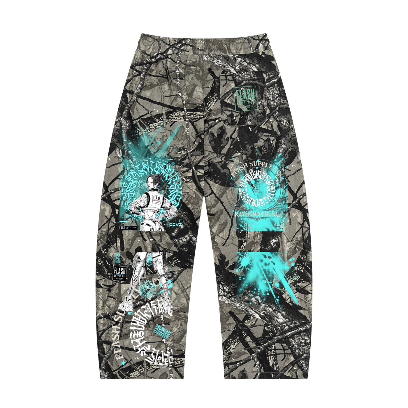 Cyber Division: Warrior Within Camo Barrel Pants — Raymond Chung x Flash Supply Co.