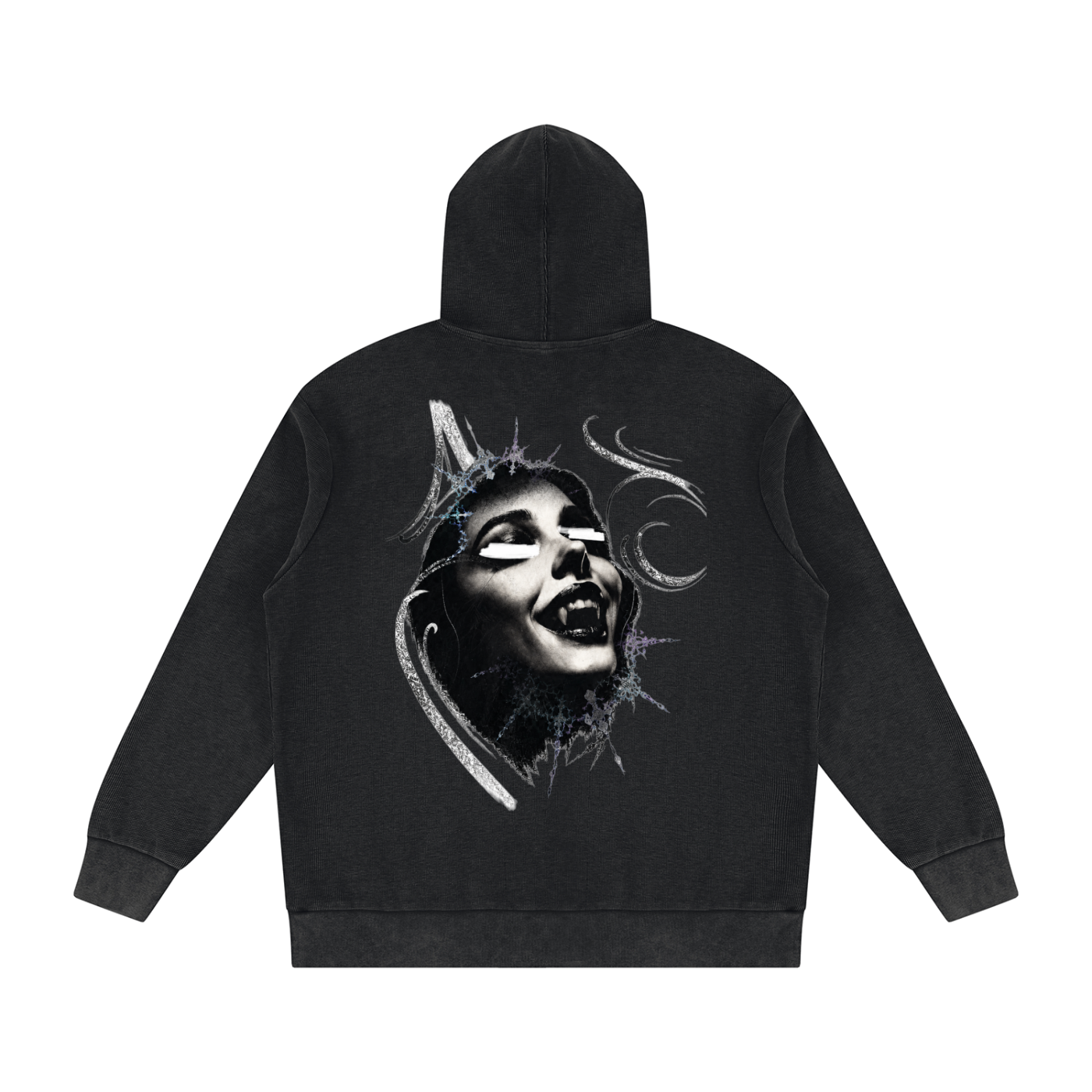 Blind Ecstasy Mineral-Wash Oversized Hoodie — Amy.tattooer x Flash Supply Co.