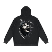 Blind Ecstasy Mineral-Wash Oversized Hoodie — Amy.tattooer x Flash Supply Co.
