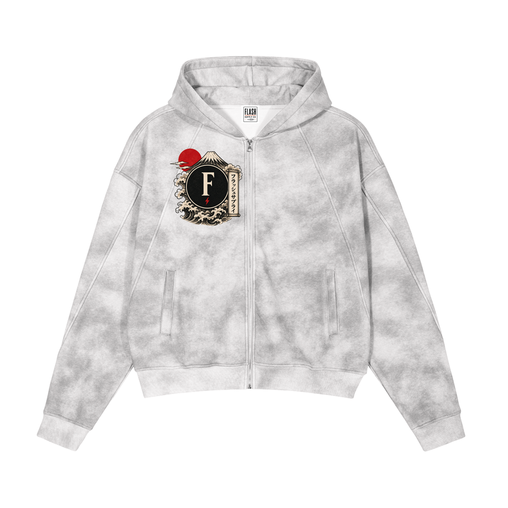 Dreams of Fuji Zip-Up Fleece · KishinArt