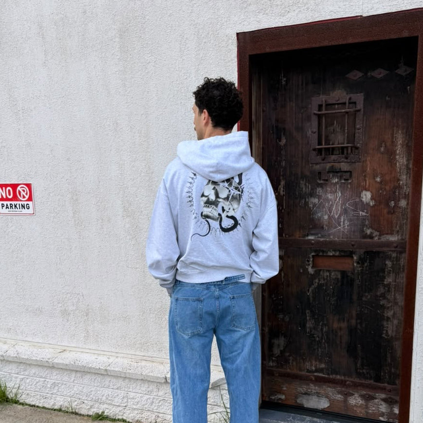 Crowned in Chaos Sun-Faded Zip Hoodie — Amy.tattooer x Flash Supply Co.