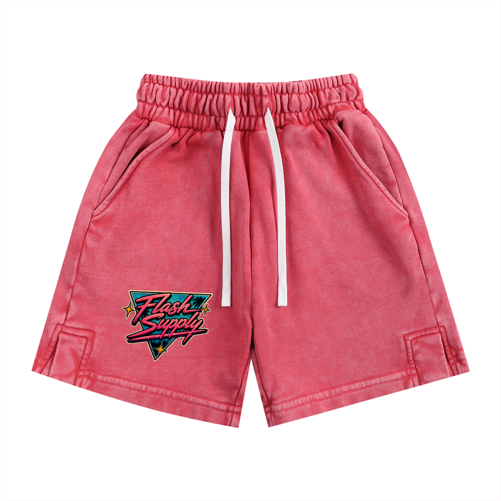 Flash Supply Co. — Snow Washed Kids' Shorts | Art by Desmond Fletcher
