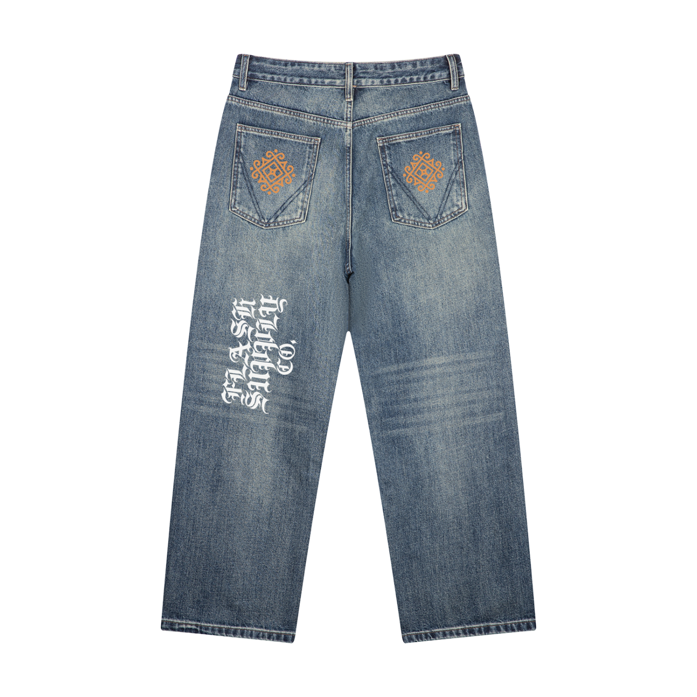 Half-Tone Horror Ritual Vintage-Wash Jeans — Nathan Murphy x Flash Supply Co.
